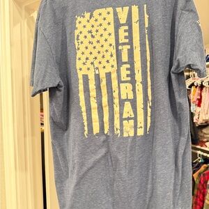 Blue Veteran Graphic Men's Shirt